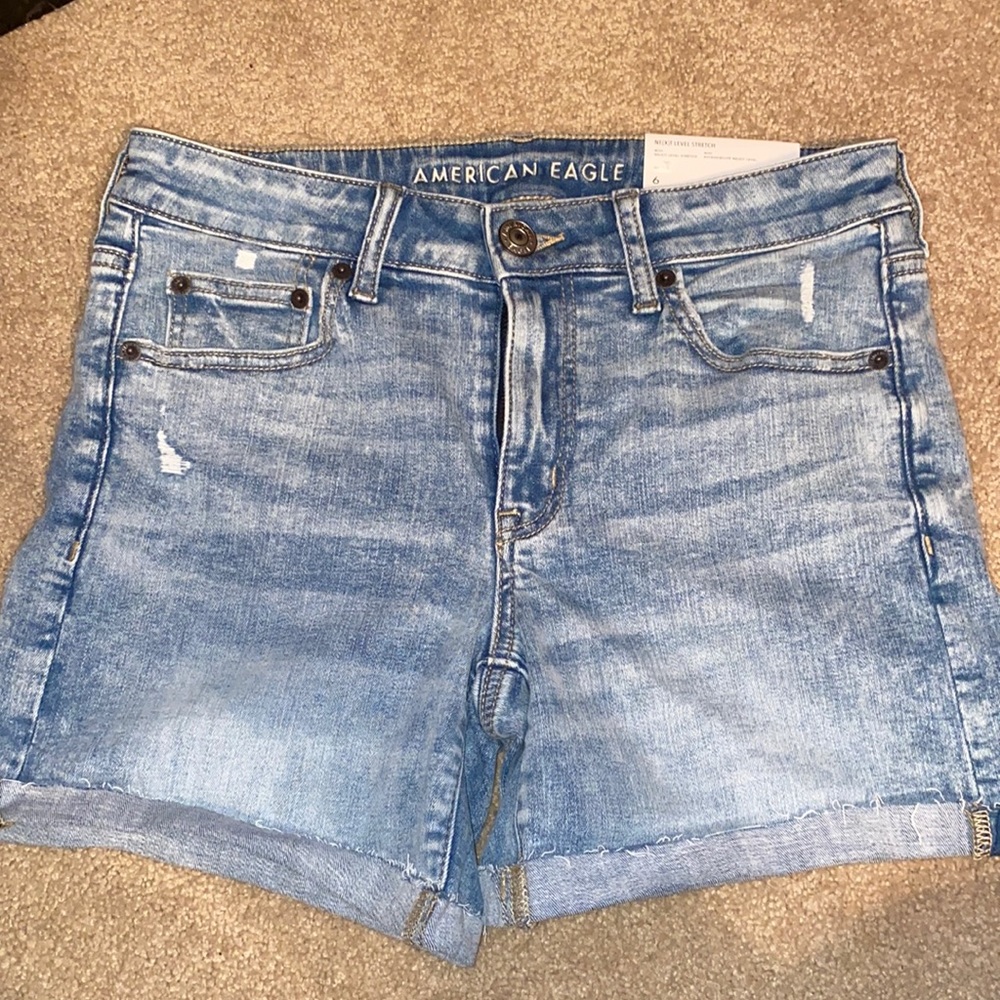 NWT AE MIDI Next Level Stretch Jean Shorts
